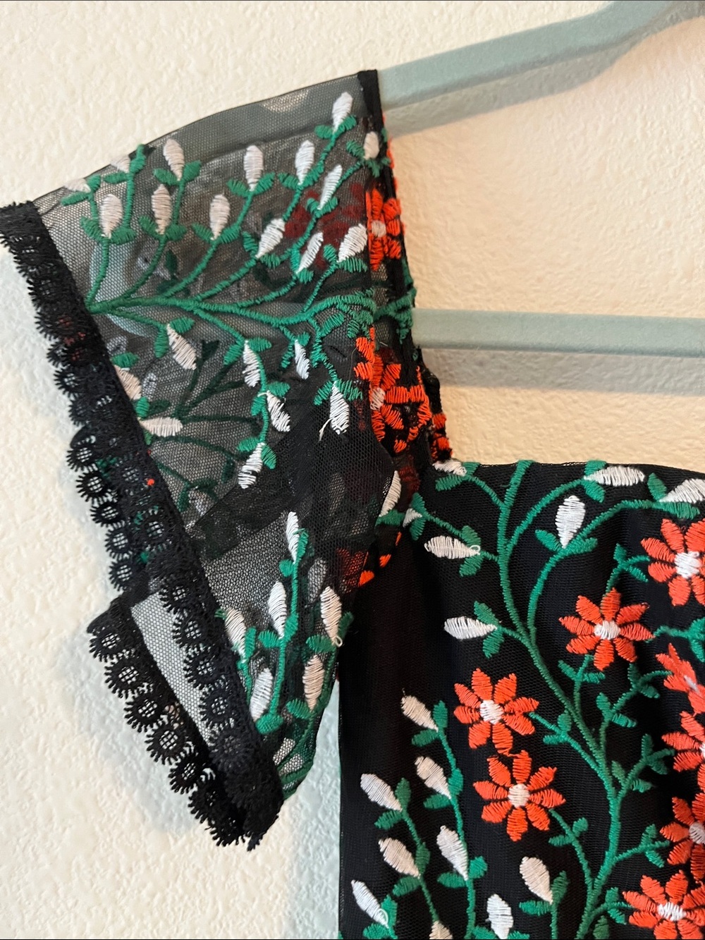 River Embroidered Off the Shoulder Midi Dress - Picture 5 of 11